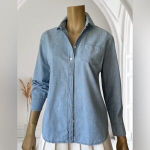 J.Crew Blue Denim Button-Up Shirt